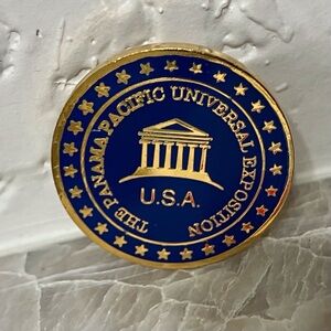 Panama Pacific Universal Exposition Gold and Blue Pin